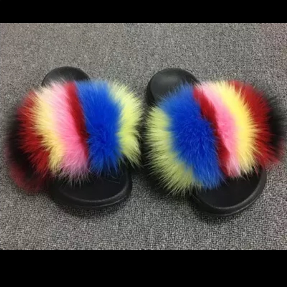 🔥Genuine Fox Fur Slides🔥